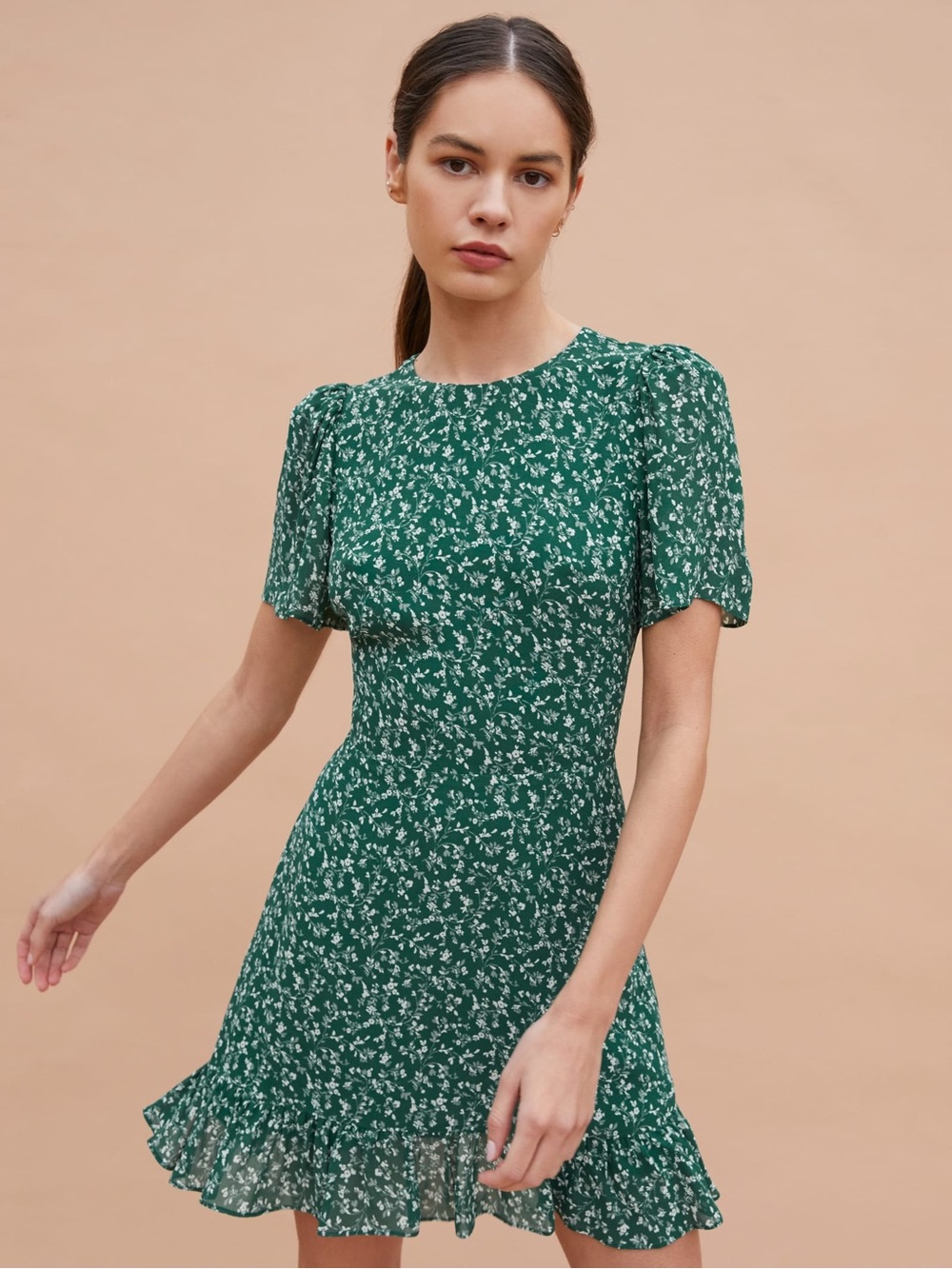 Reformation Beesley Bombay Floral Print Chiffon Mini Dress Size 4